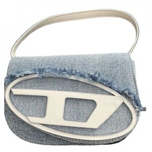 Diesel Light Blue Denim Shoulder Bag with White Logo